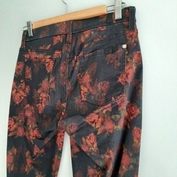 7 FOR ALL MANKIND Skinny Jeans Rogue Roses Print Sz 25 - Picture 9 of 14